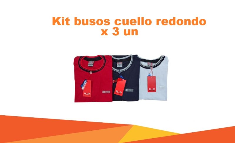 5. Kit busos cuello redondo x3 un