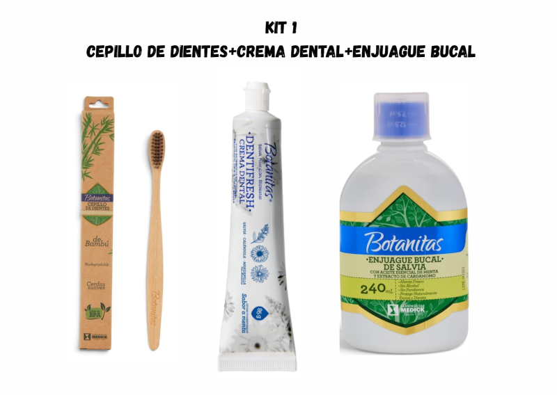 cepillo de dientes+crema dental+enjuague bucal